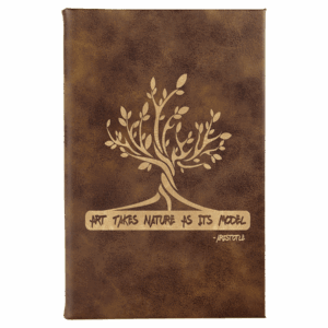 5¼" x 8¼" Rustic/Gold Leatherette Sketch Book with Unlined Pages