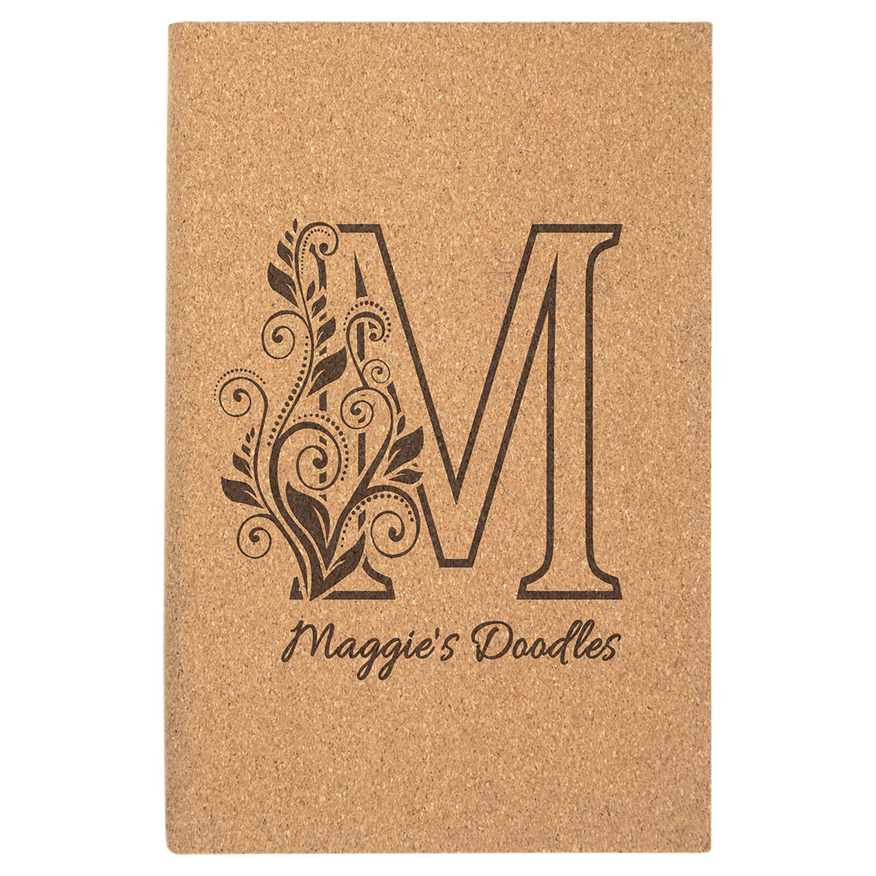 5¼" x 8¼" Cork Leatherette Sketch Book with Unlined Pages