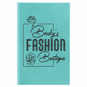 5¼" x 8¼" Teal Leatherette Sketch Book with Unlined Pages
