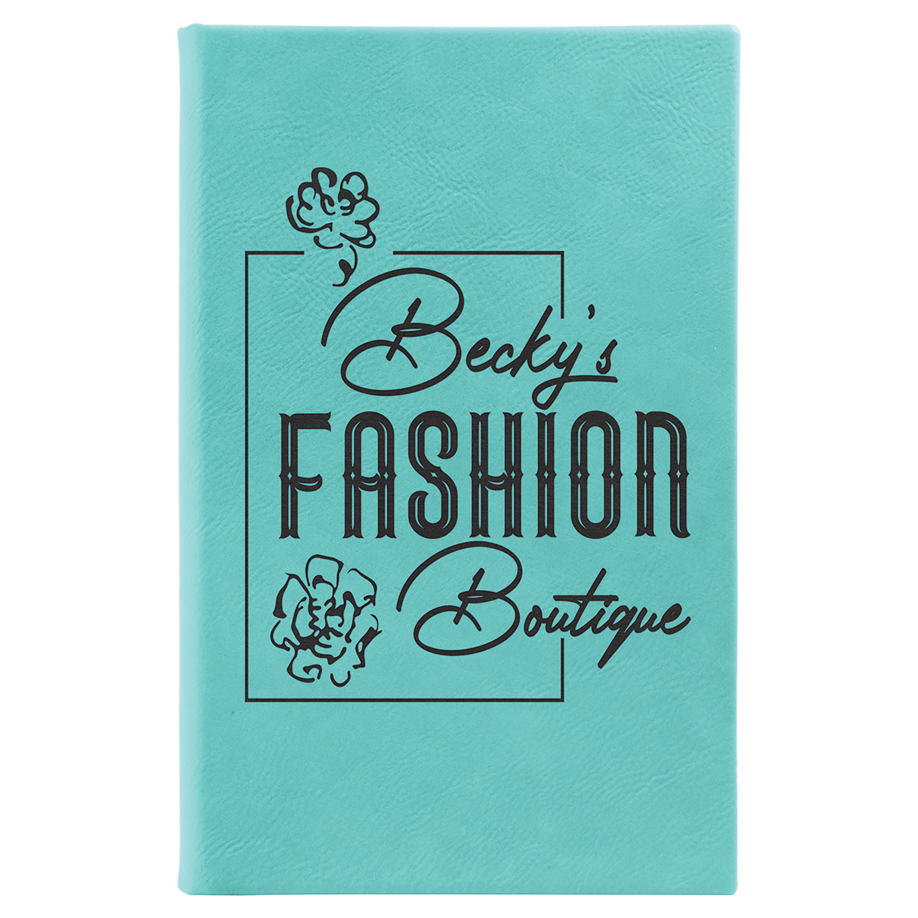 5¼" x 8¼" Teal Leatherette Sketch Book with Unlined Pages