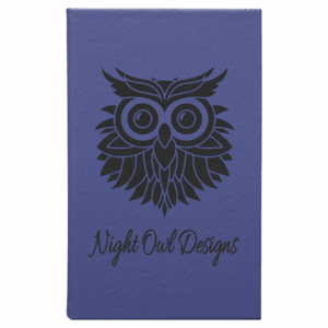 5¼" x 8¼" Purple/Black Leatherette Sketch Book with Unlined Pages