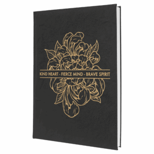7" x 9¾" Black/Gold Leatherette Journal with Lined Pages