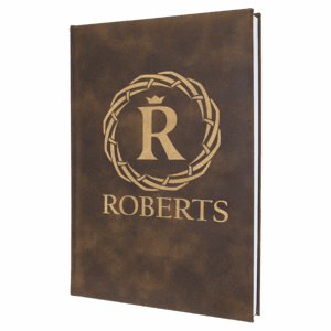 7" x 9¾" Rustic/Gold Leatherette Journal with Lined Pages