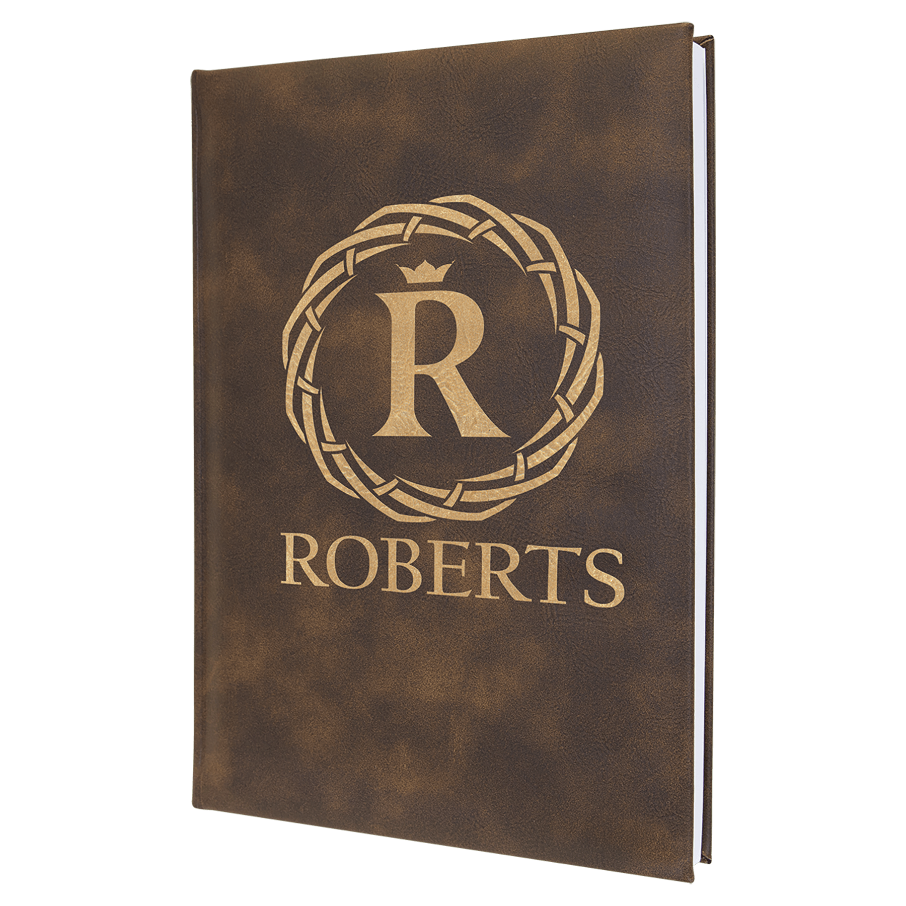 7" x 9¾" Rustic/Gold Leatherette Journal with Lined Pages