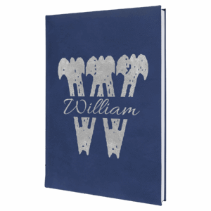 7" x 9¾" Blue/Silver Leatherette Journal with Lined Pages