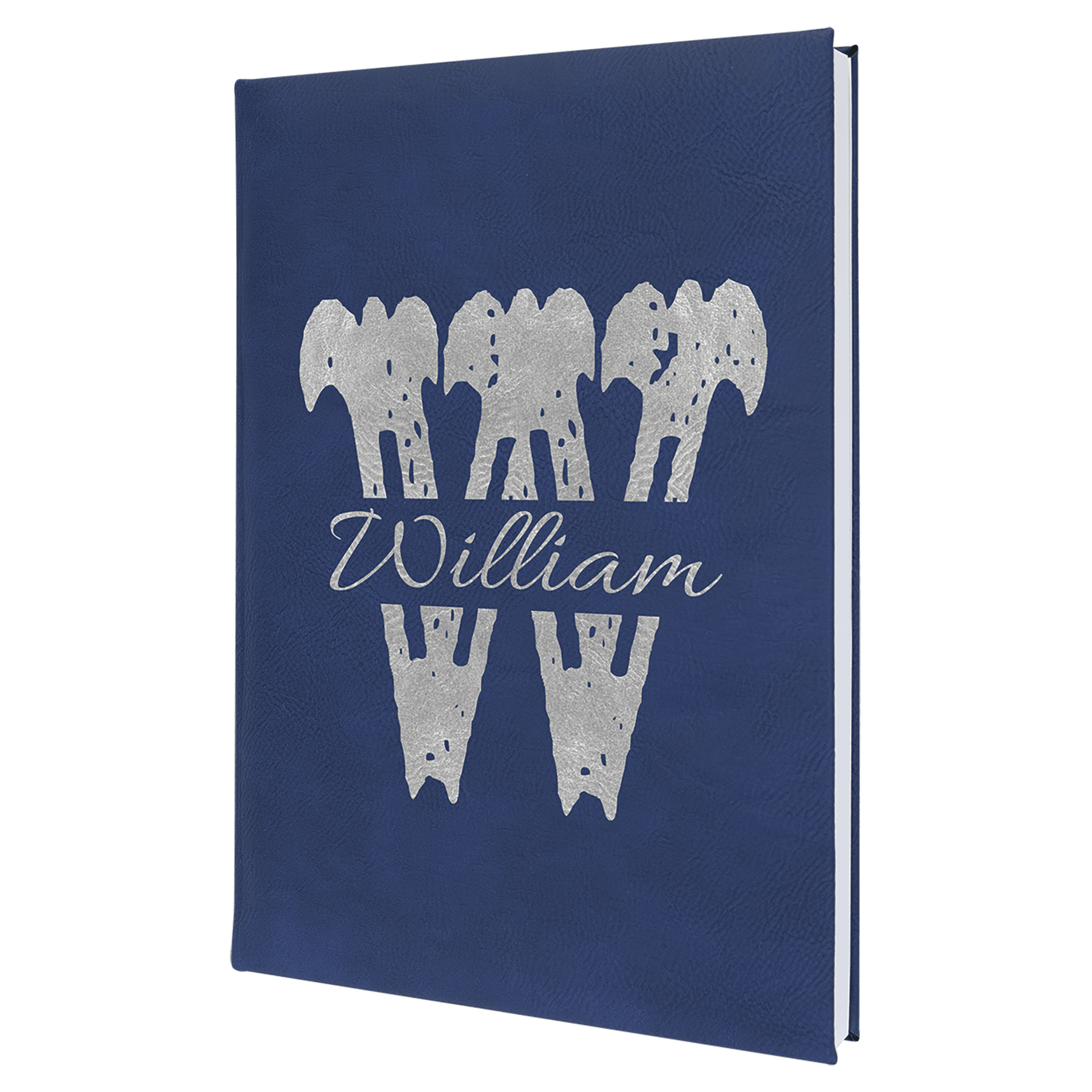 7" x 9¾" Blue/Silver Leatherette Journal with Lined Pages