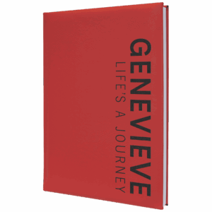 7" x 9¾" Red/Black Leatherette Journal with Lined Pages
