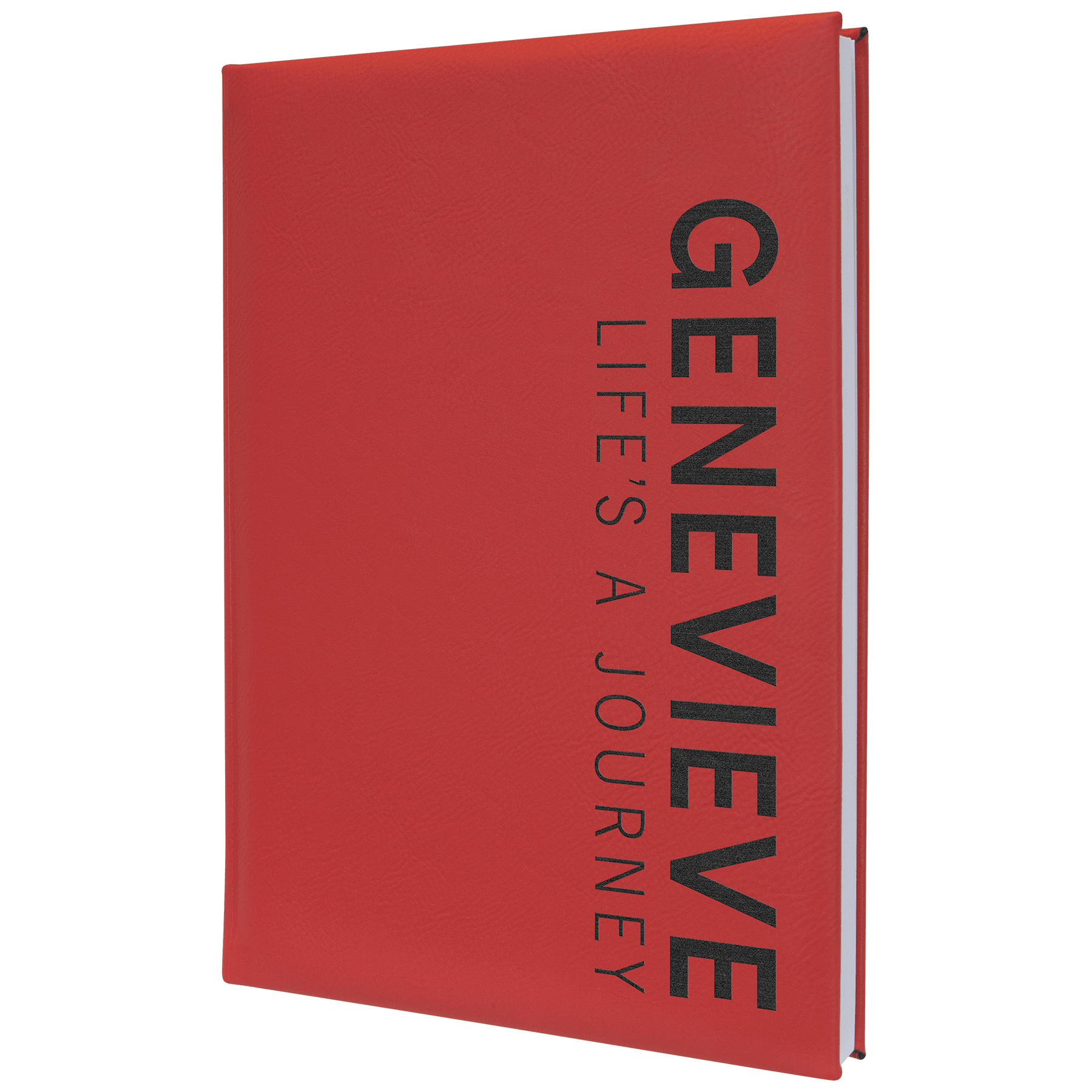 7" x 9¾" Red/Black Leatherette Journal with Lined Pages