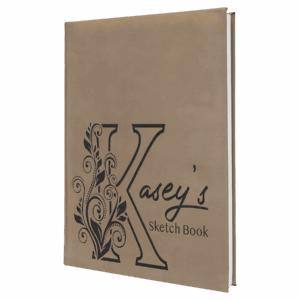 7" x 9¾" Light Brown Leatherette Sketch Book with Unlined Pages