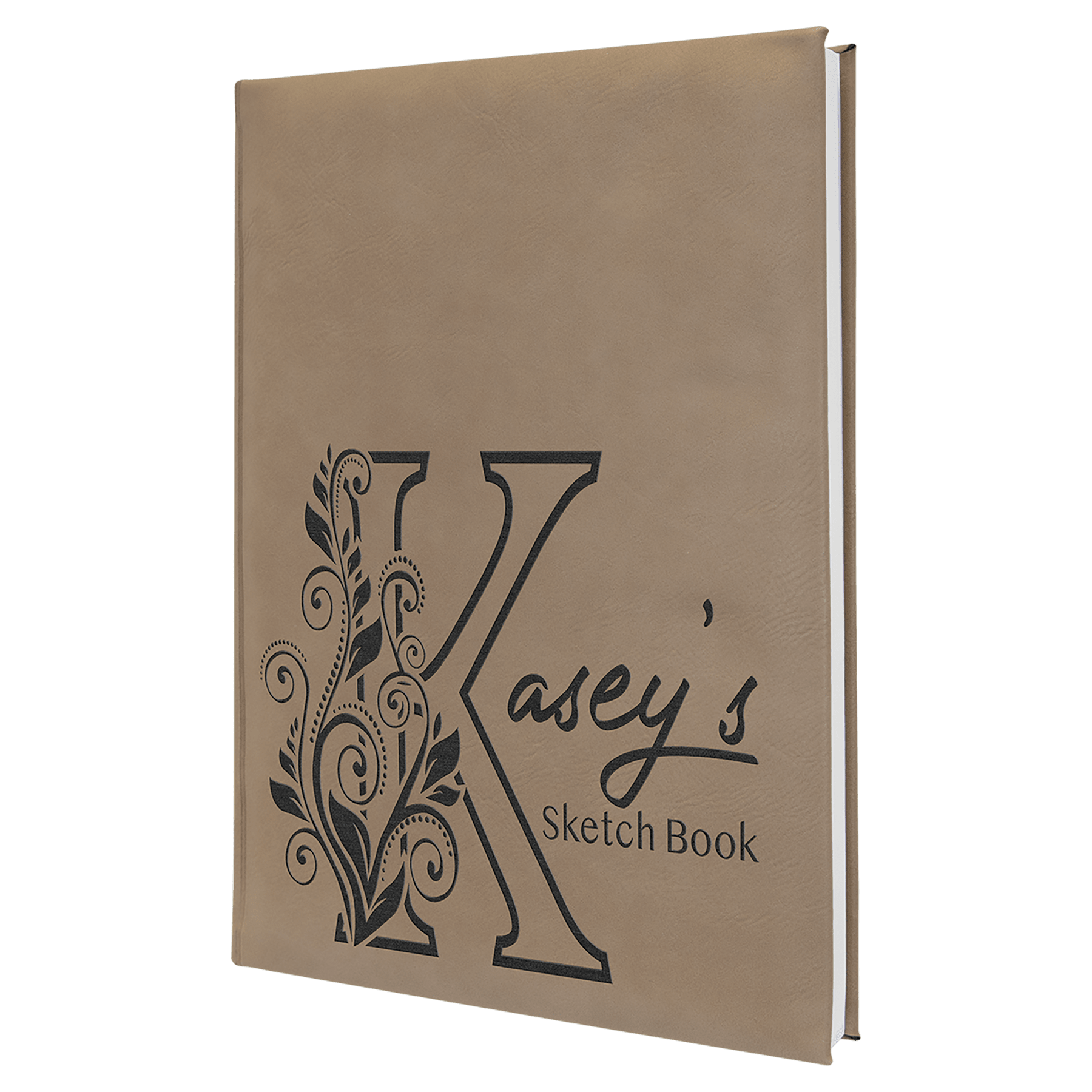 7" x 9¾" Light Brown Leatherette Sketch Book with Unlined Pages