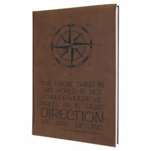 7" x 9¾" Dark Brown Leatherette Sketch Book with Unlined Pages
