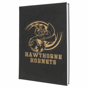 7" x 9¾" Black/Gold Leatherette Sketch Book with Unlined Pages