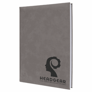 7" x 9¾" Gray Leatherette Sketch Book with Unlined Pages