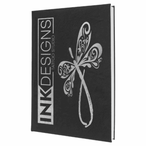 7" x 9¾" Black/Silver Leatherette Sketch Book with Unlined Pages