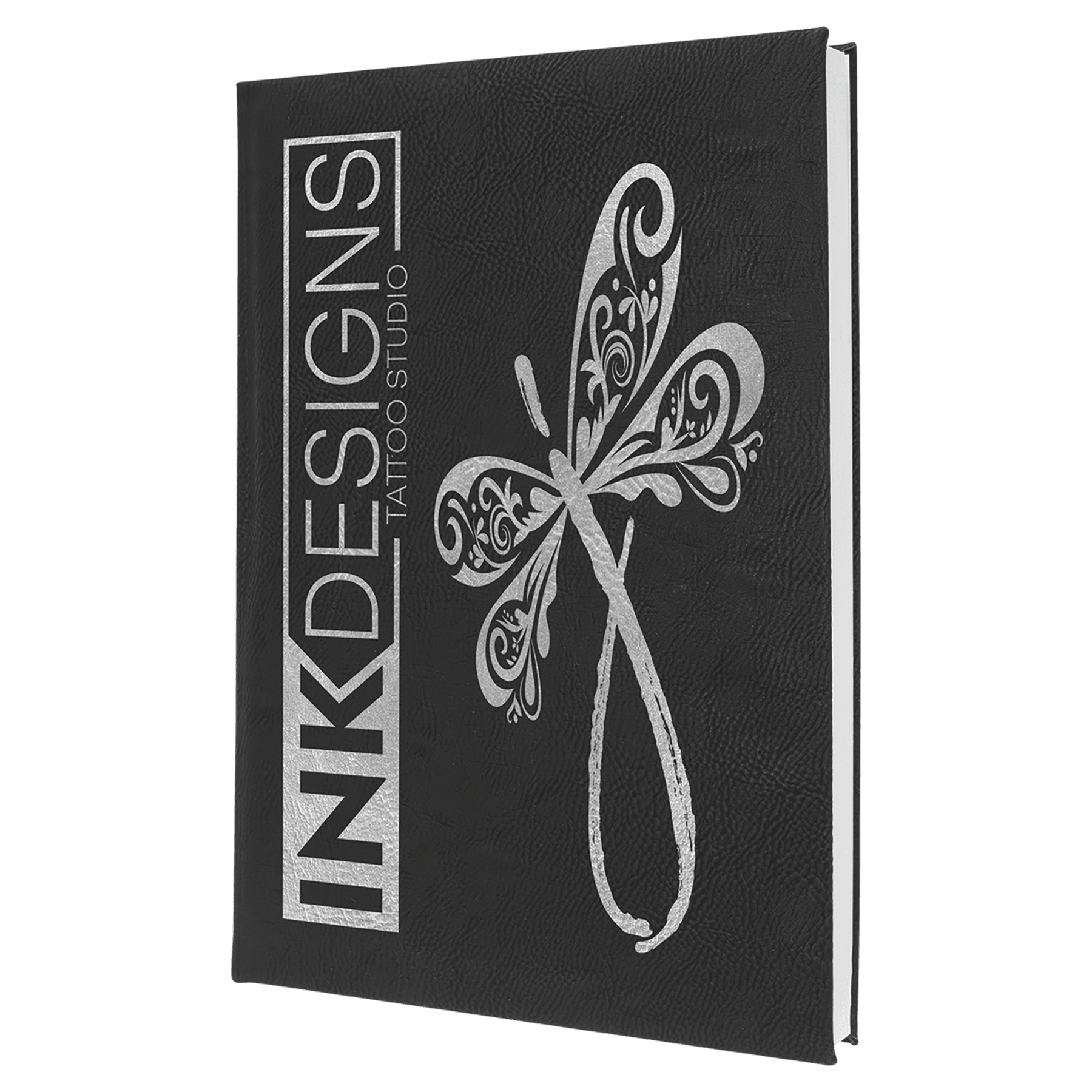 7" x 9¾" Black/Silver Leatherette Sketch Book with Unlined Pages