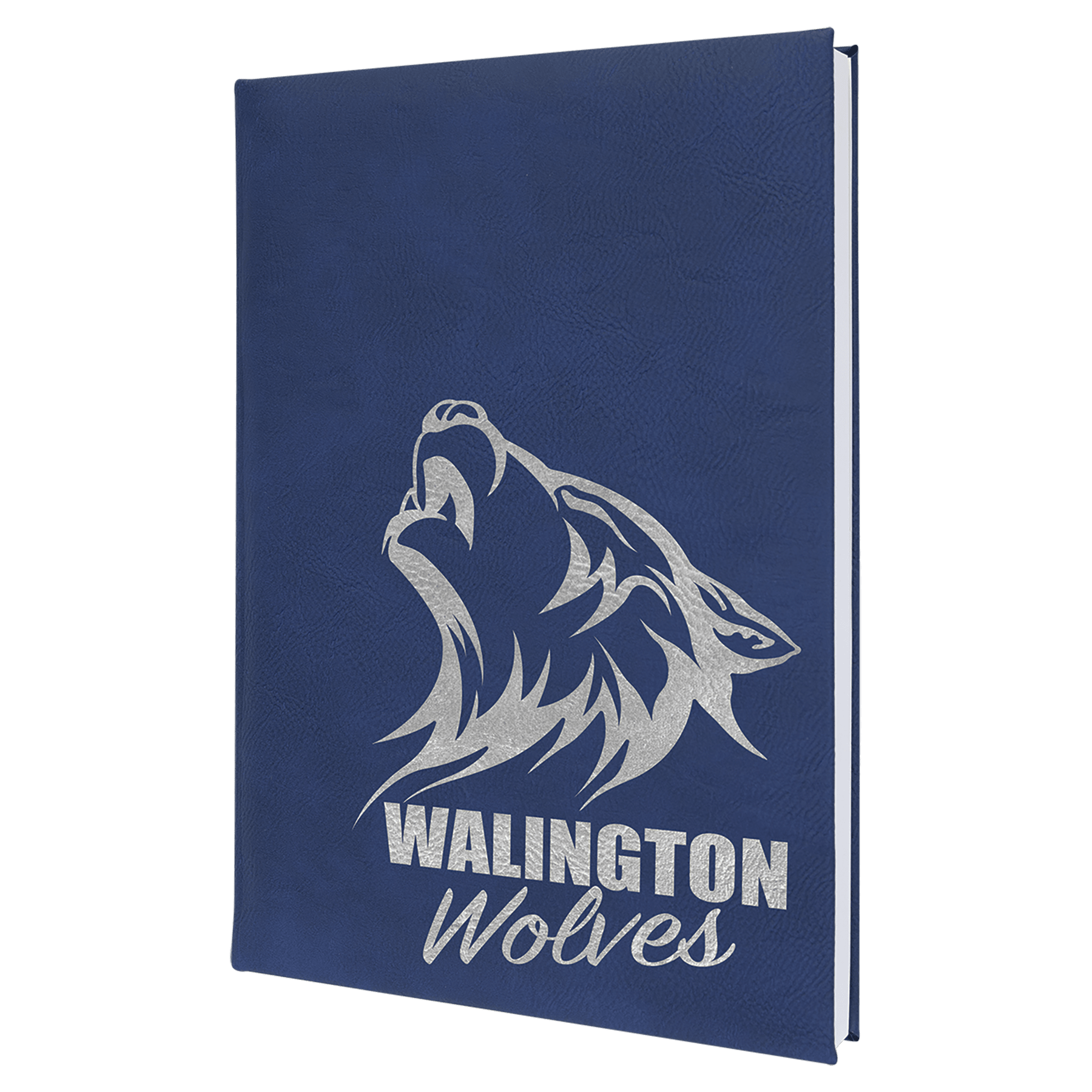 7" x 9¾" Blue/Silver Leatherette Sketch Book with Unlined Pages