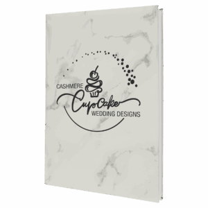7" x 9¾" White Marble Leatherette Sketch Book with Unlined Pages