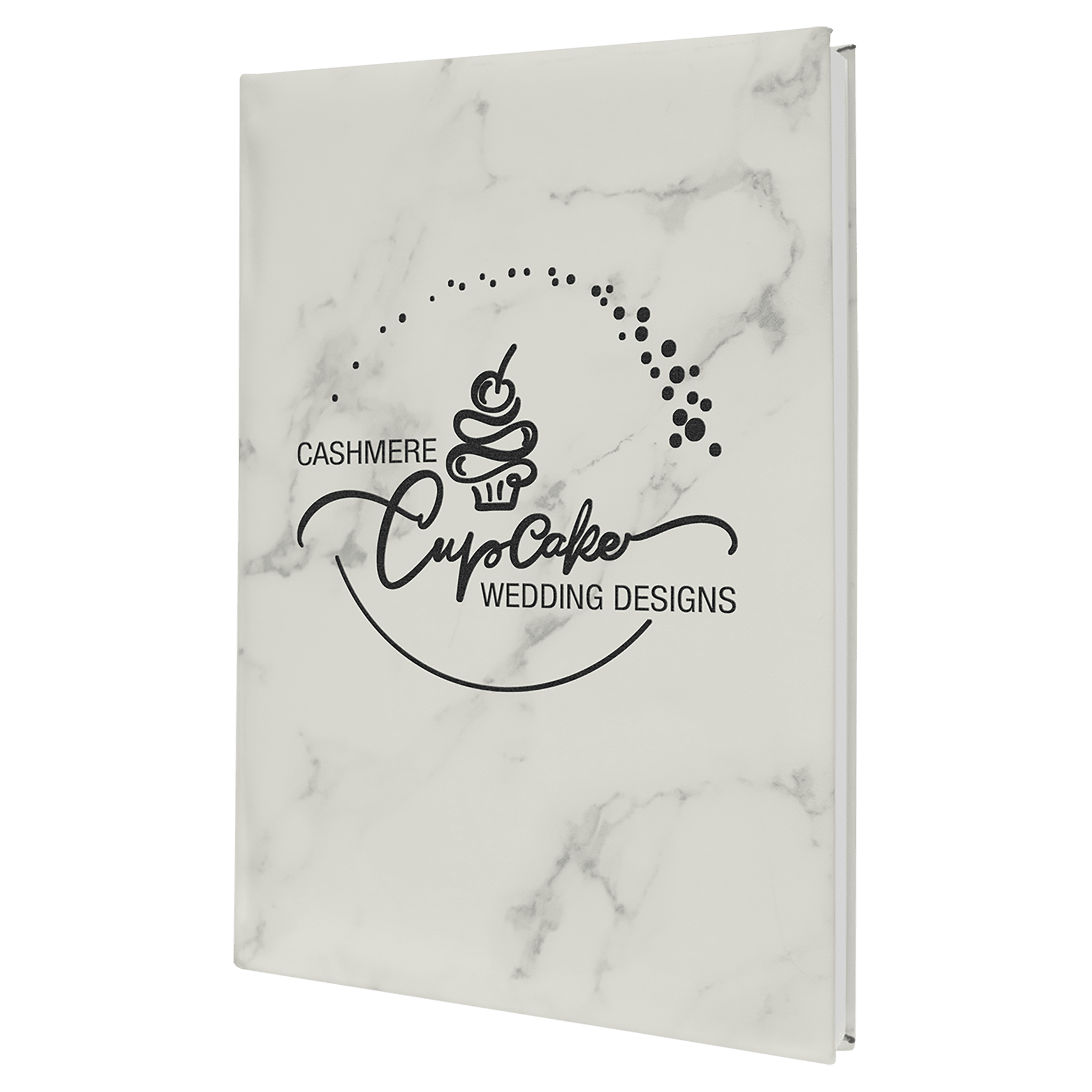 7" x 9¾" White Marble Leatherette Sketch Book with Unlined Pages
