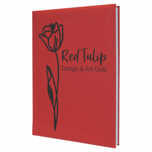 7" x 9¾" Red/Black Leatherette Sketch Book with Unlined Pages