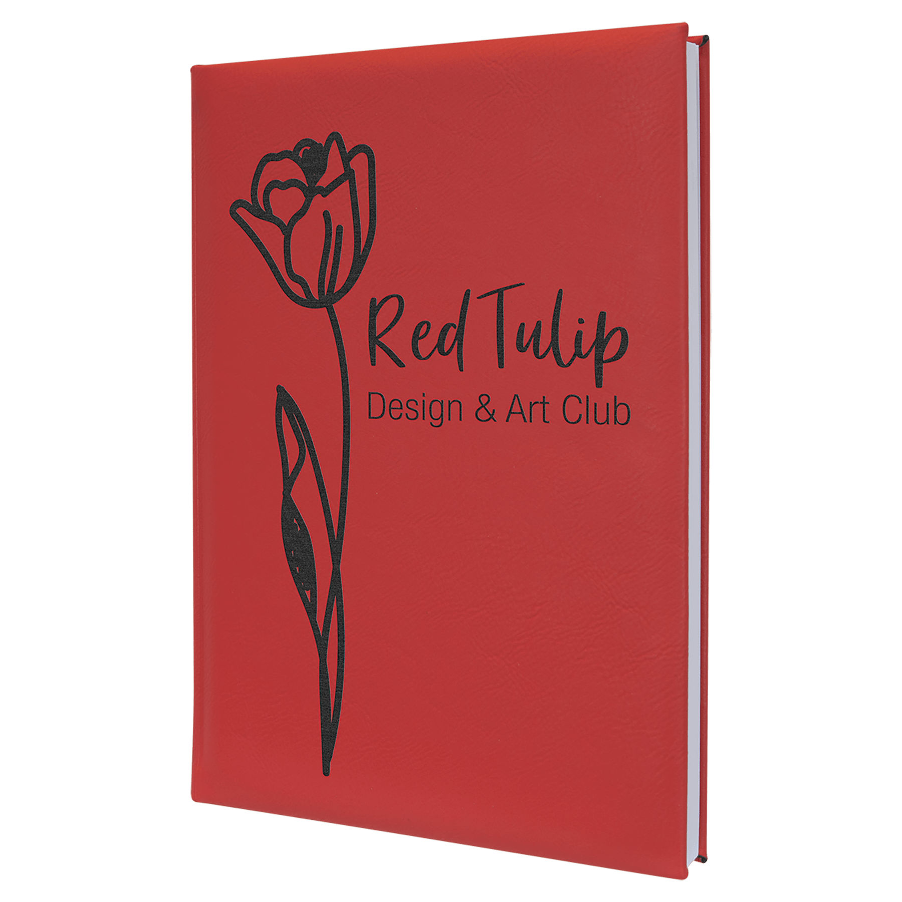 7" x 9¾" Red/Black Leatherette Sketch Book with Unlined Pages