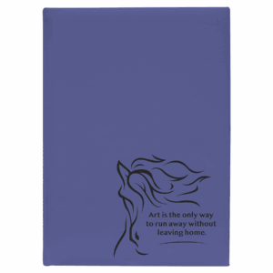 7" x 9¾" Purple/Black Leatherette Sketch Book with Unlined Pages