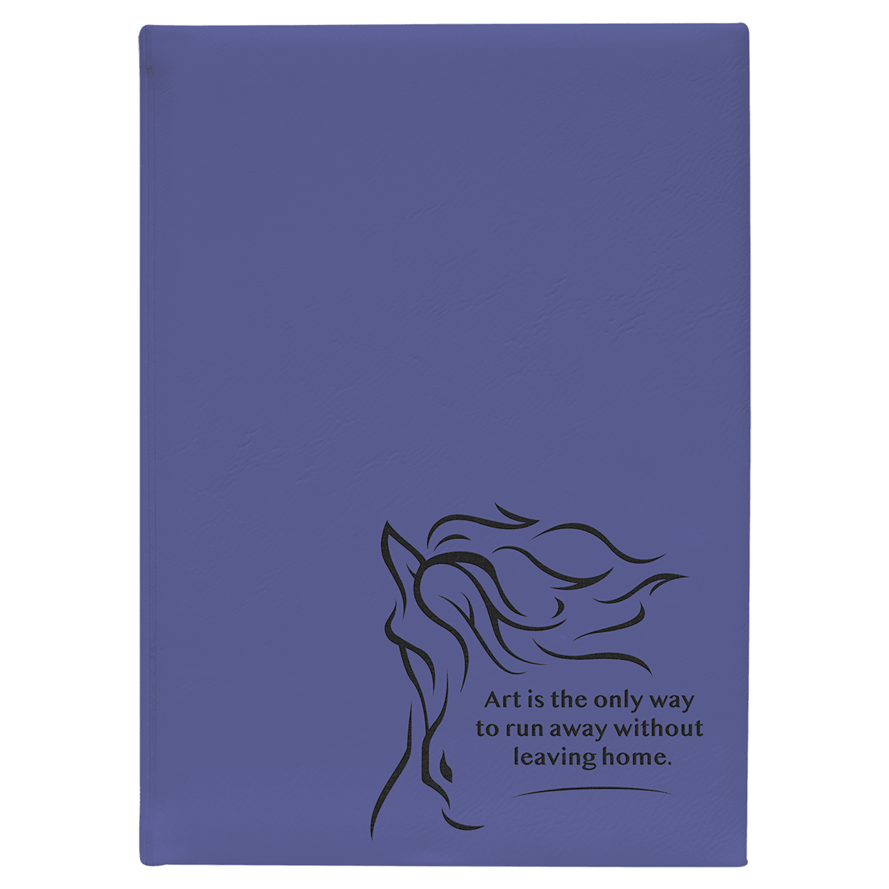 7" x 9¾" Purple/Black Leatherette Sketch Book with Unlined Pages