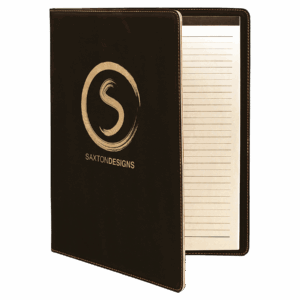 9½" x 12" Black/Gold Leatherette Portfolio