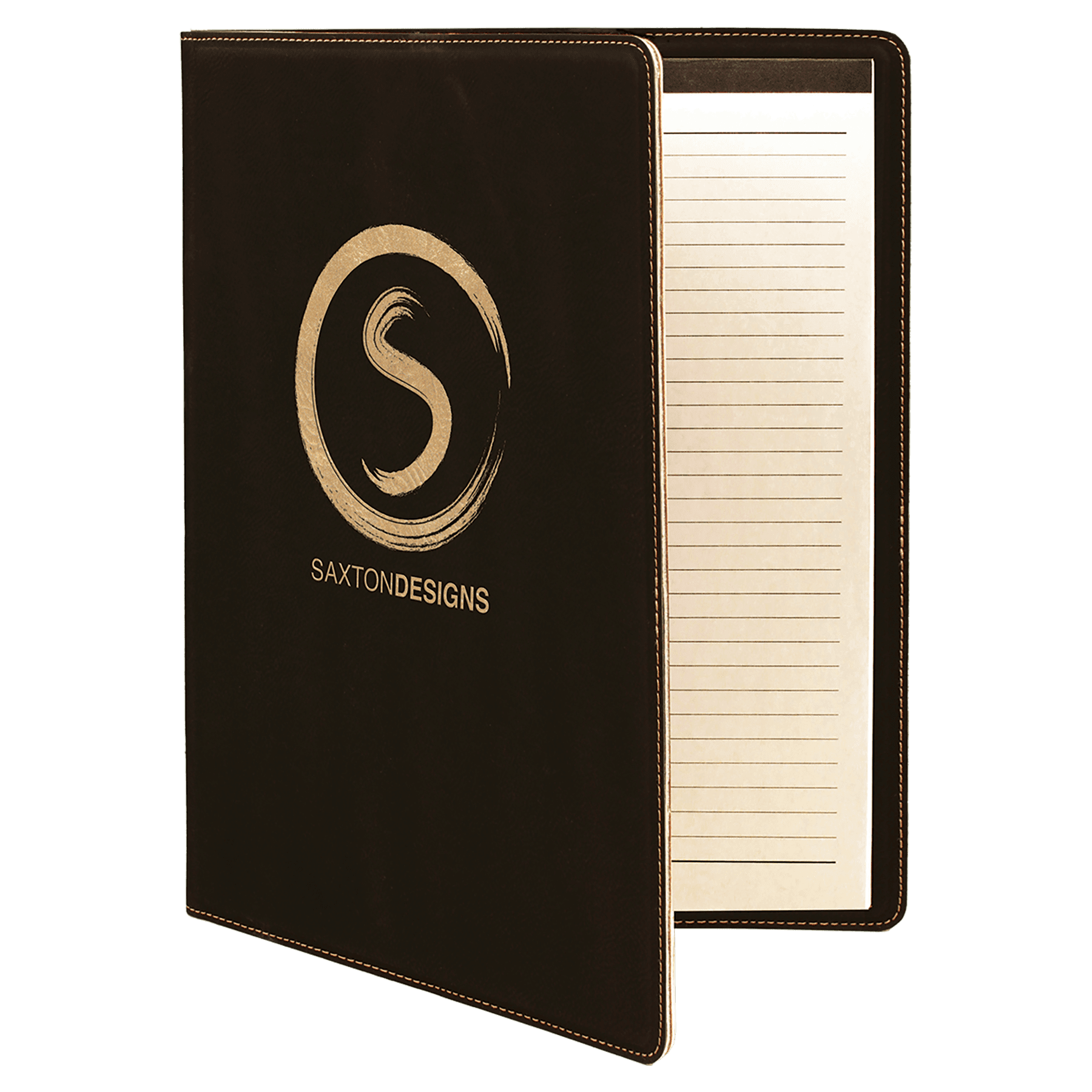 9½" x 12" Black/Gold Leatherette Portfolio