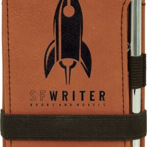 3¼" x 4¾" Rawhide Leatherette Mini Notepad with Pen