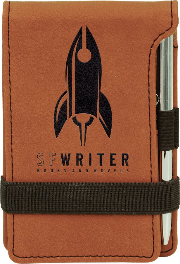 3¼" x 4¾" Rawhide Leatherette Mini Notepad with Pen