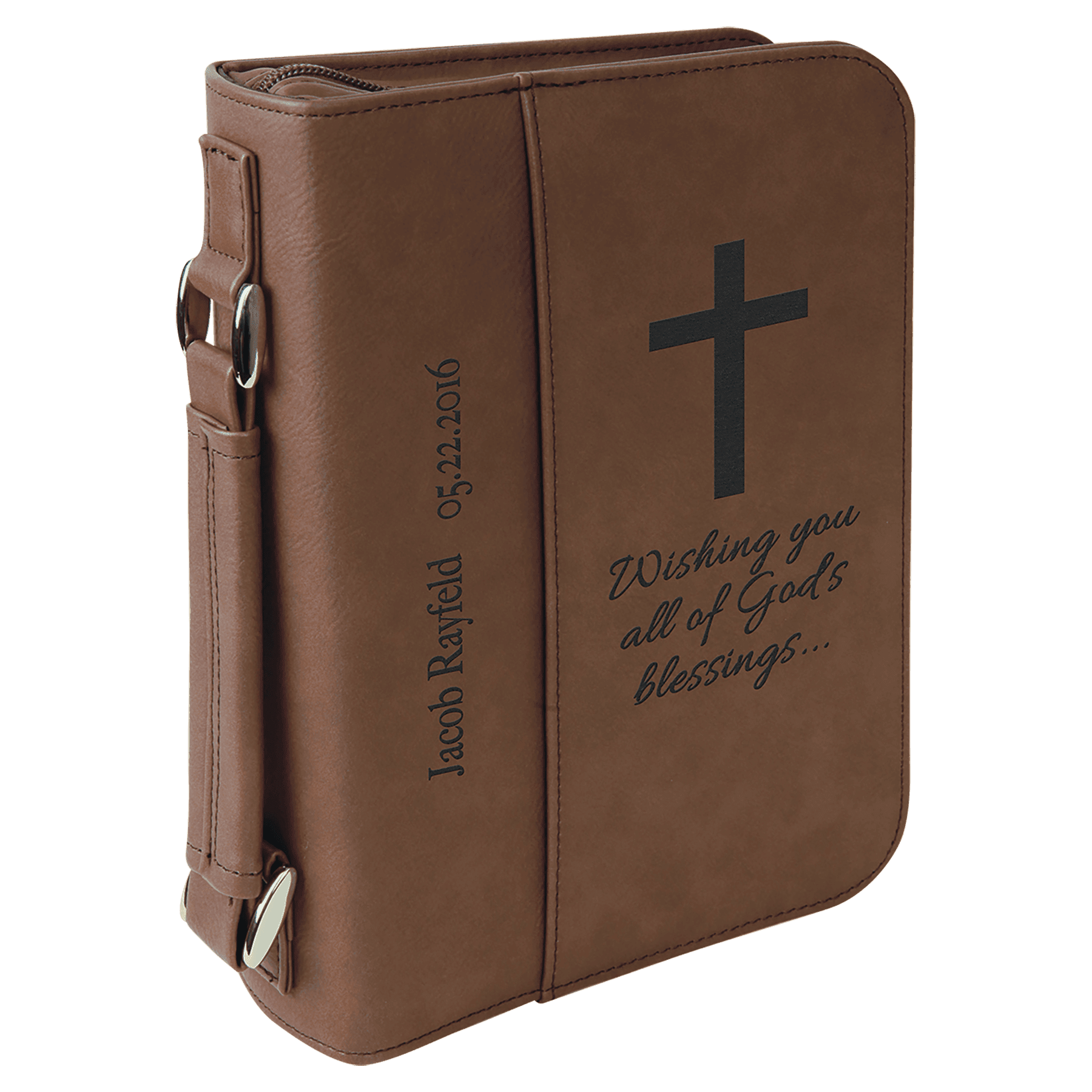 6¾" x 9¼" Dark Brown Leatherette Bible & Book Cover