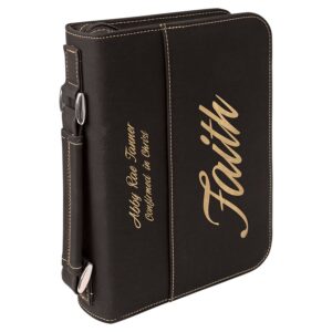 6¾" x 9¼" Black/Gold Leatherette Bible & Book Cover
