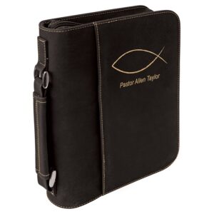 7½" x 10¾" Black/Gold Leatherette Bible & Book Cover