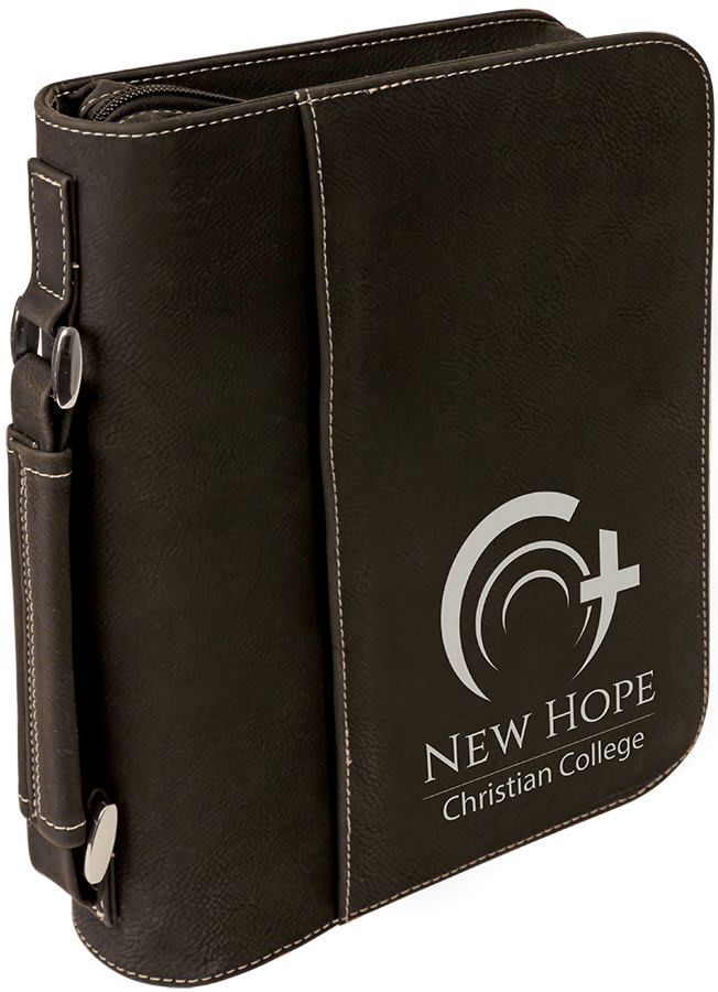 7½" x 10¾" Black/Silver Leatherette Bible & Book Cover