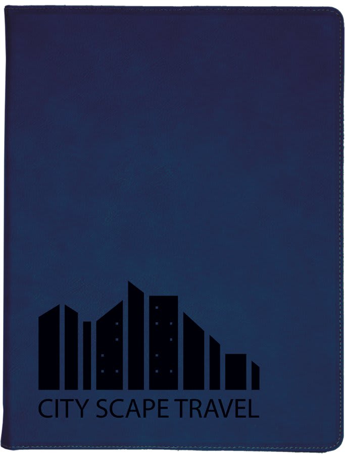9½" x 12" Blue/Black Leatherette Portfolio