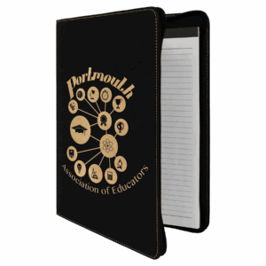9½" x 12" Black/Gold Leatherette Zippered Portfolio