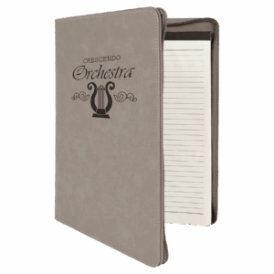 9½" x 12" Gray Leatherette Zippered Portfolio