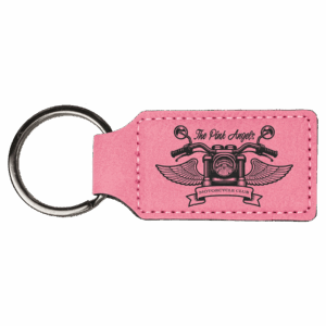 2¾" x 1¼" Pink Leatherette Keychain