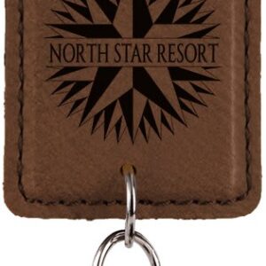 2¾" x 1½" Dark Brown Leatherette Bottle Opener Keychain