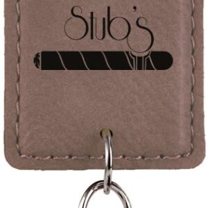 2¾" x 1½" Gray Leatherette Bottle Opener Keychain