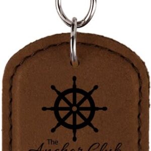 2½" x 1½" Dark Brown Leatherette Bottle Opener Keychain