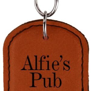 2½" x 1½" Rawhide Leatherette Bottle Opener Keychain