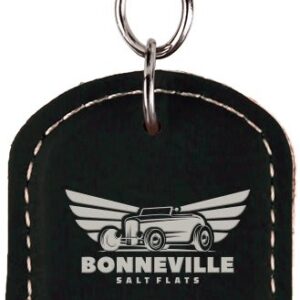 2½" x 1½" Black/Silver Leatherette Bottle Opener Keychain