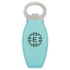 4⅝" Teal Leatherette Bottle Opener with Magnet