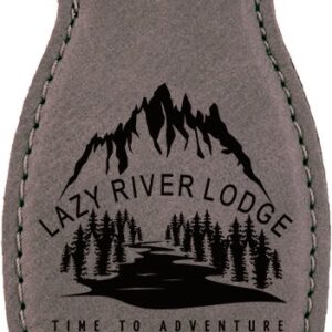 4⅝" Gray Leatherette Bottle Opener with Magnet