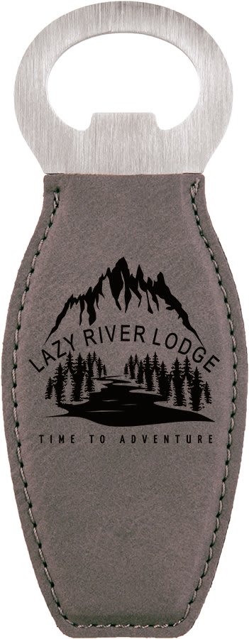4⅝" Gray Leatherette Bottle Opener with Magnet