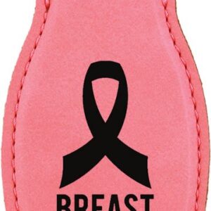 4⅝" Pink Leatherette Bottle Opener with Magnet