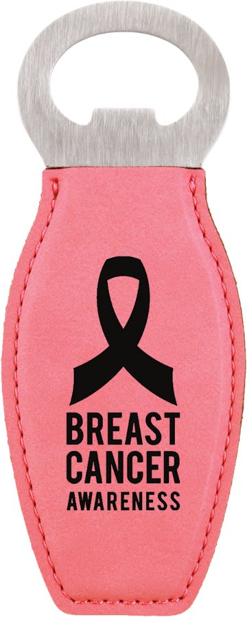 4⅝" Pink Leatherette Bottle Opener with Magnet