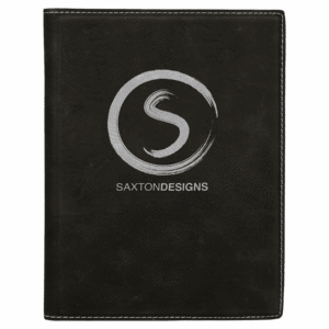 7" x 9" Black/Silver Leatherette Portfolio