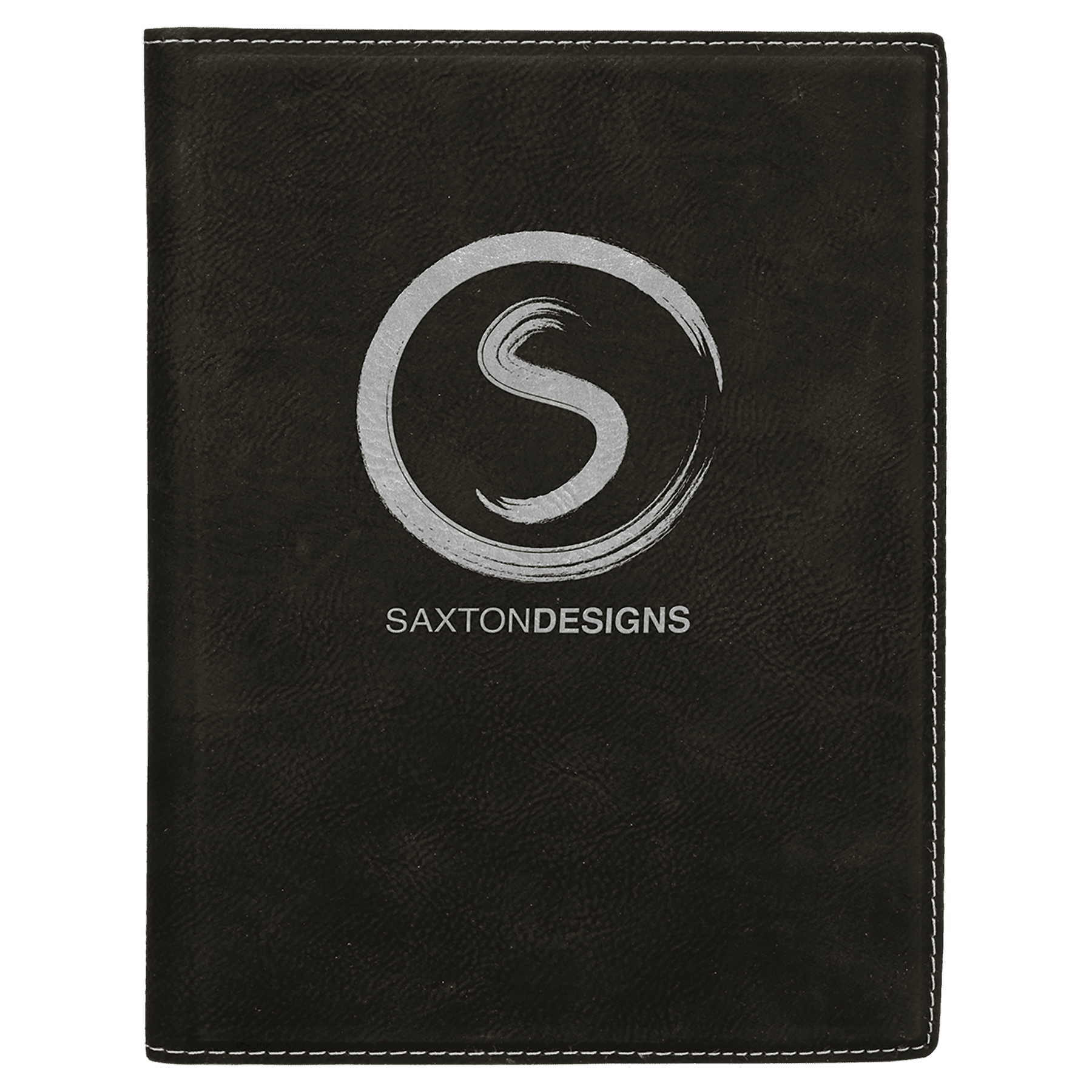 7" x 9" Black/Silver Leatherette Portfolio
